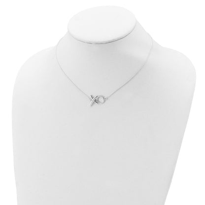 Sterlingsilber Poliert Xo mit 2 Zoll. Verlängerung. Halskette