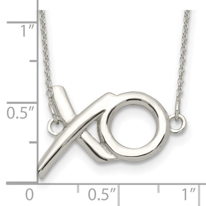Sterlingsilber Poliert Xo mit 2 Zoll. Verlängerung. Halskette