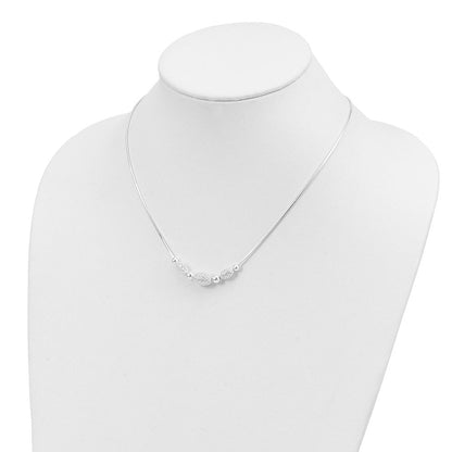 18 Zoll Sterlingsilber Rhodiniert Filigran Perlen Fantasie Halskette