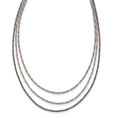 Sterlingsilber Roséfarben & Rutheniumbeschichtet mit 1.75 Zoll Verlängerung Halskette