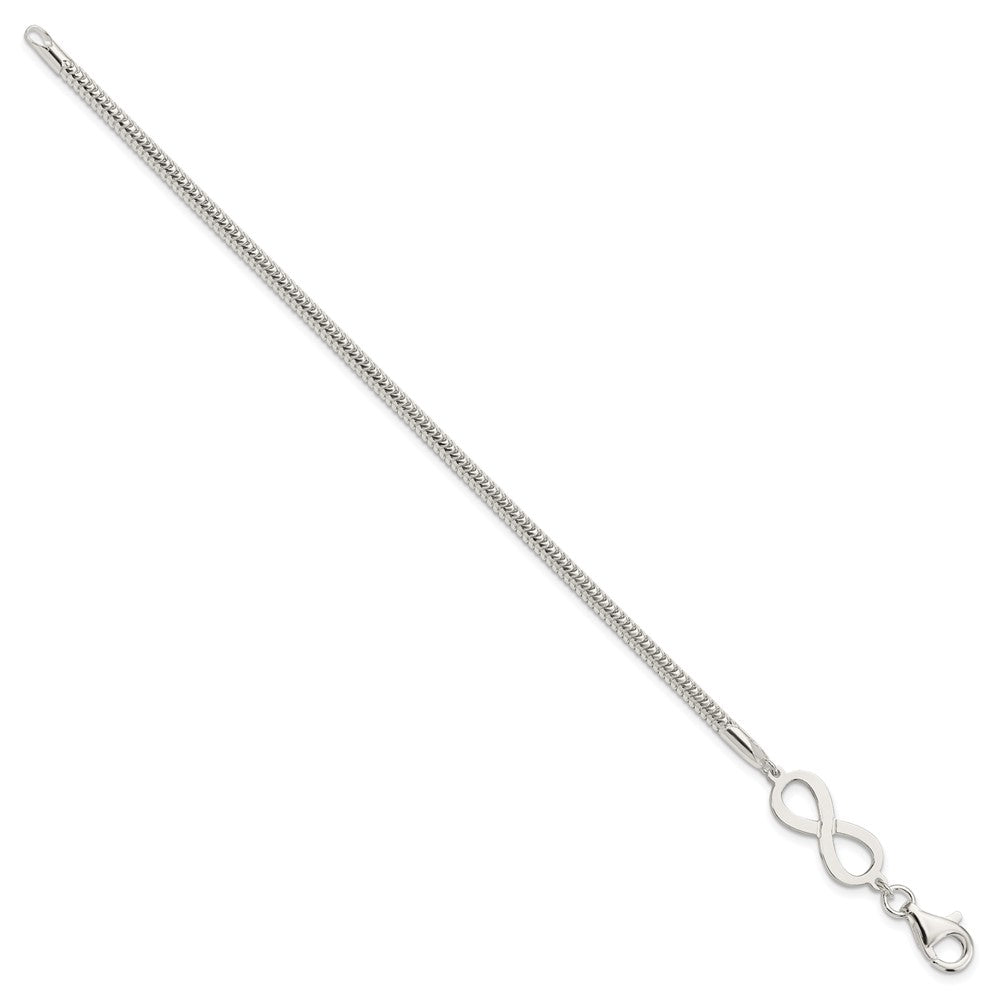 7.5 Zoll Sterlingsilber Unendlichkeit Symbol Armband