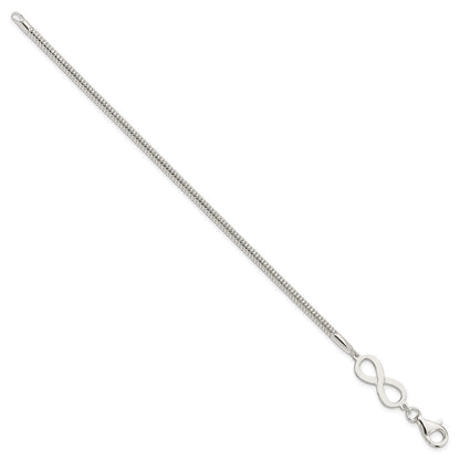 7.5 Zoll Sterlingsilber Unendlichkeit Symbol Armband