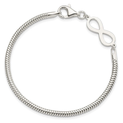 7.5 Zoll Sterlingsilber Unendlichkeit Symbol Armband
