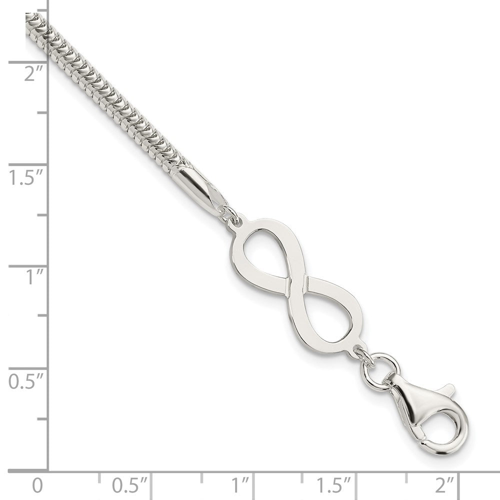 7.5 Zoll Sterlingsilber Unendlichkeit Symbol Armband