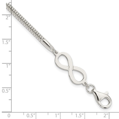 7.5 Zoll Sterlingsilber Unendlichkeit Symbol Armband