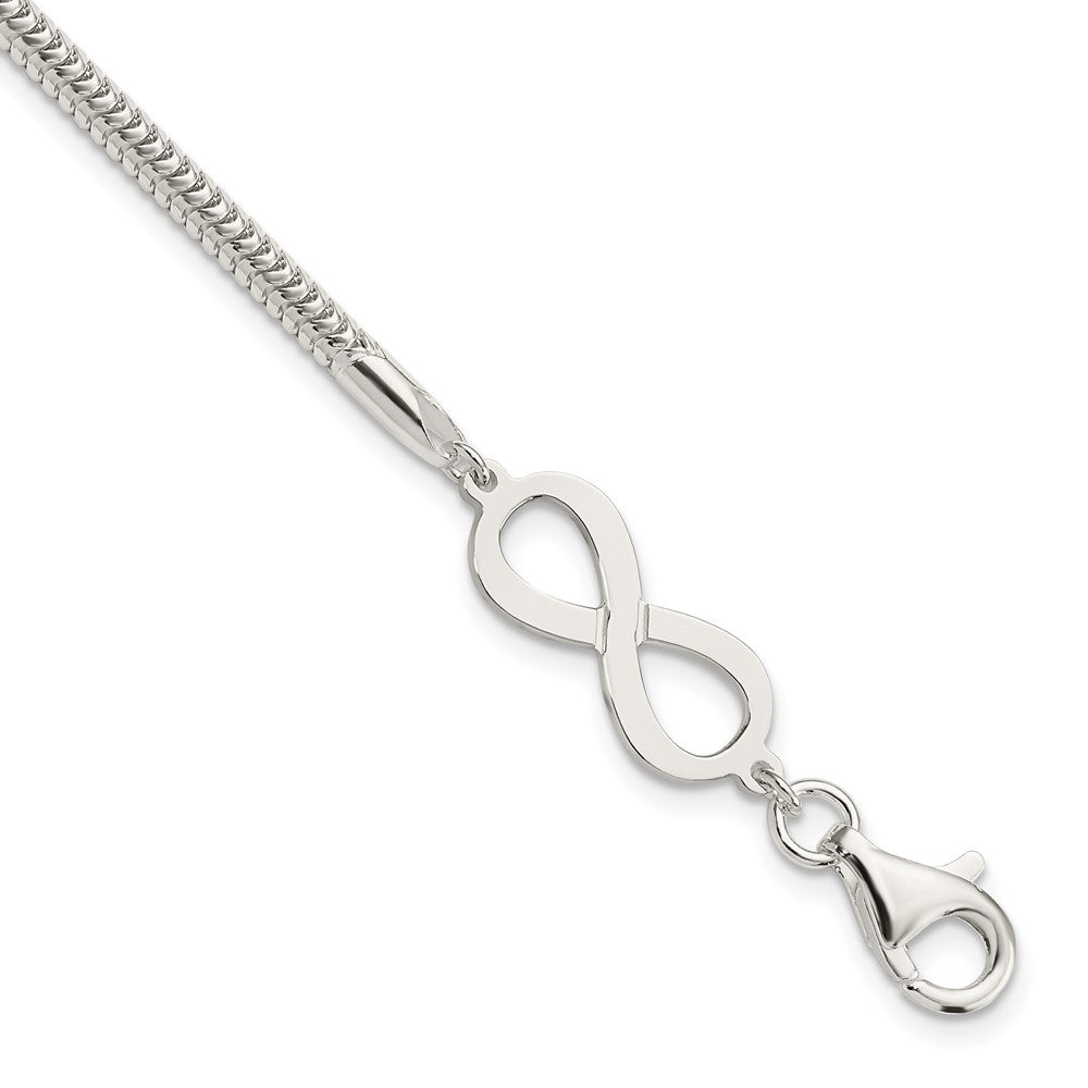 7.5 Zoll Sterlingsilber Unendlichkeit Symbol Armband