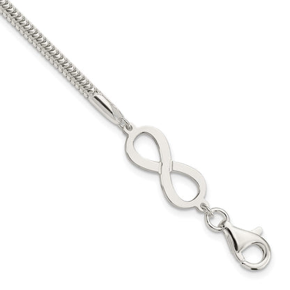 7.5 Zoll Sterlingsilber Unendlichkeit Symbol Armband