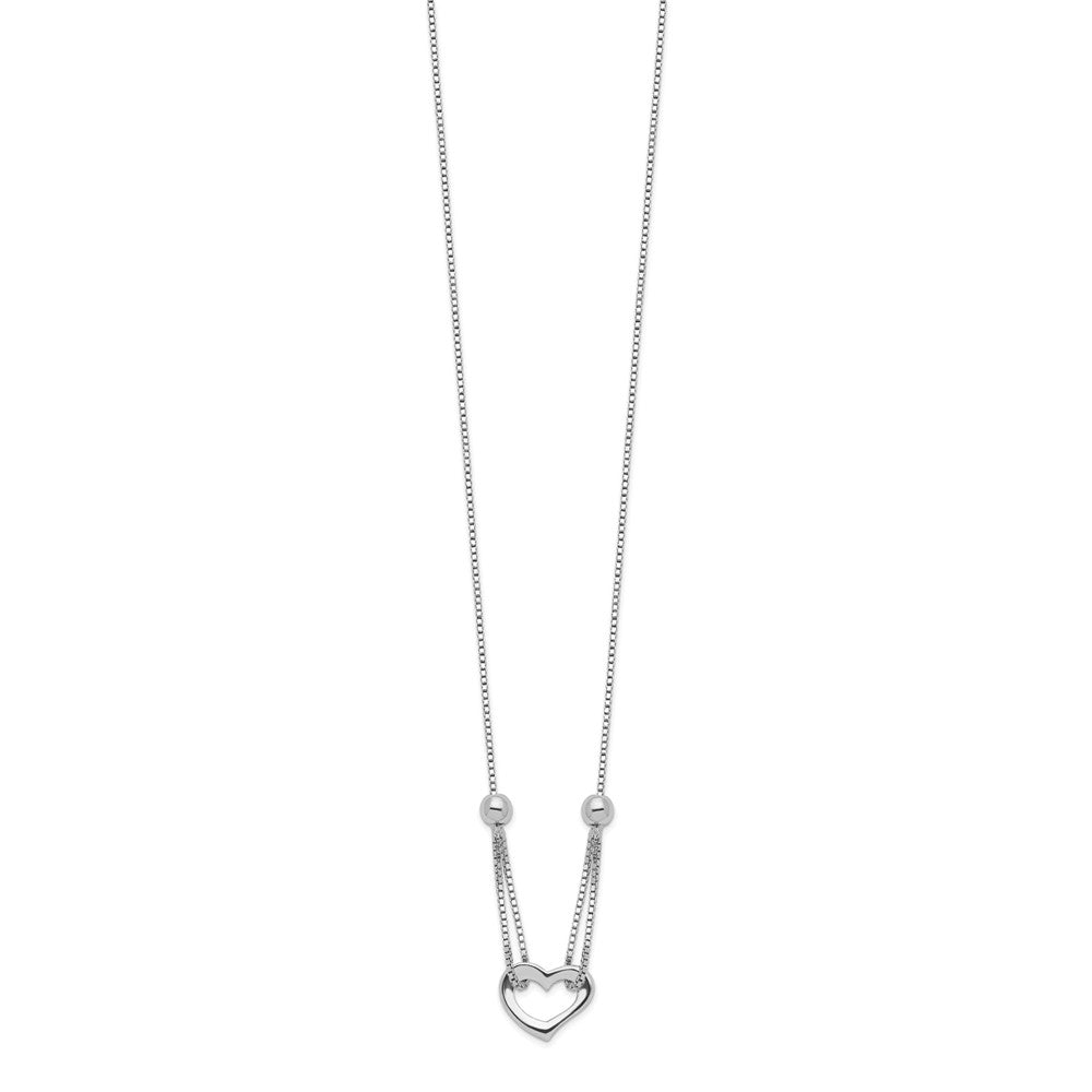 18 Zoll Sterlingsilber Rhodiniert Herz mit Venezianer Halskette