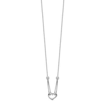 18 Zoll Sterlingsilber Rhodiniert Herz mit Venezianer Halskette