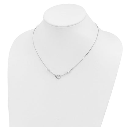 18 Zoll Sterlingsilber Rhodiniert Herz mit Venezianer Halskette