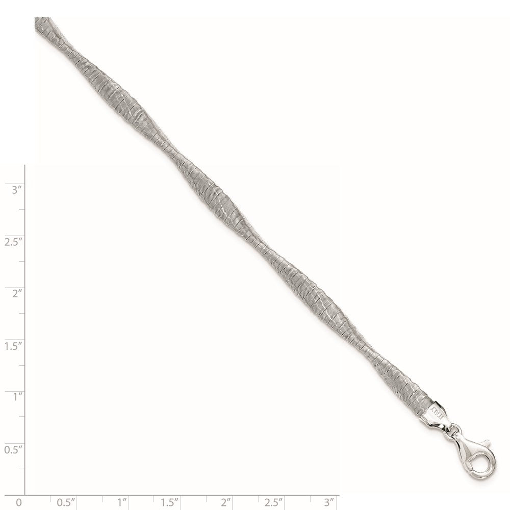 7.5 Zoll Sterlingsilber Poliert Strukturiert Gedreht Armband