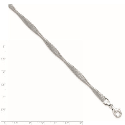 7.5 Zoll Sterlingsilber Poliert Strukturiert Gedreht Armband