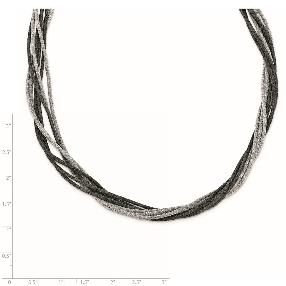 Sterlingsilber Schwarz Rhodium Draht Netz Halskette