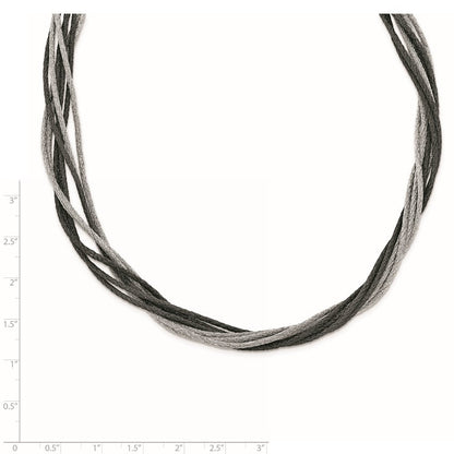Sterlingsilber Schwarz Rhodium Draht Netz Halskette