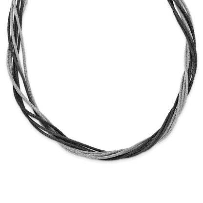 Sterlingsilber Schwarz Rhodium Draht Netz Halskette