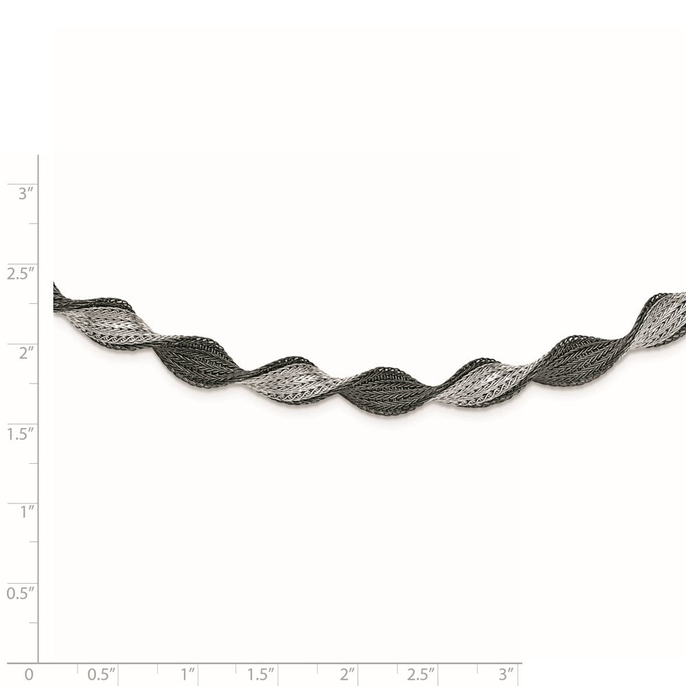 Sterlingsilber Poliert Ruthenium Gedreht Halskette