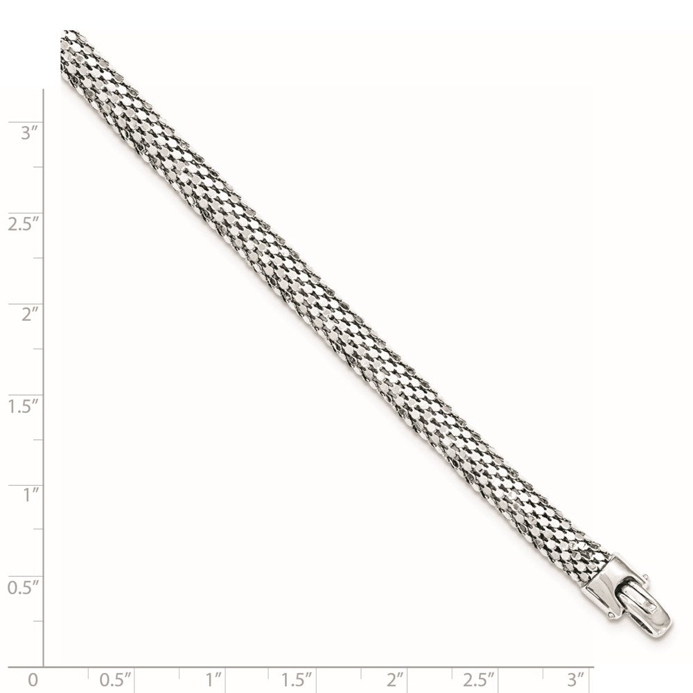 7.5 Zoll Sterlingsilber Netz Armband
