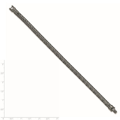 7.5 Zoll Sterlingsilber Schwarz Rhodium Netz Armband