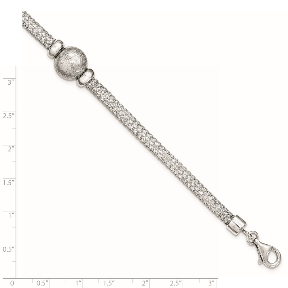 7.5 Zoll Sterlingsilber Poliert Kristall Armband