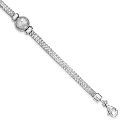 7.5 Zoll Sterlingsilber Poliert Kristall Armband