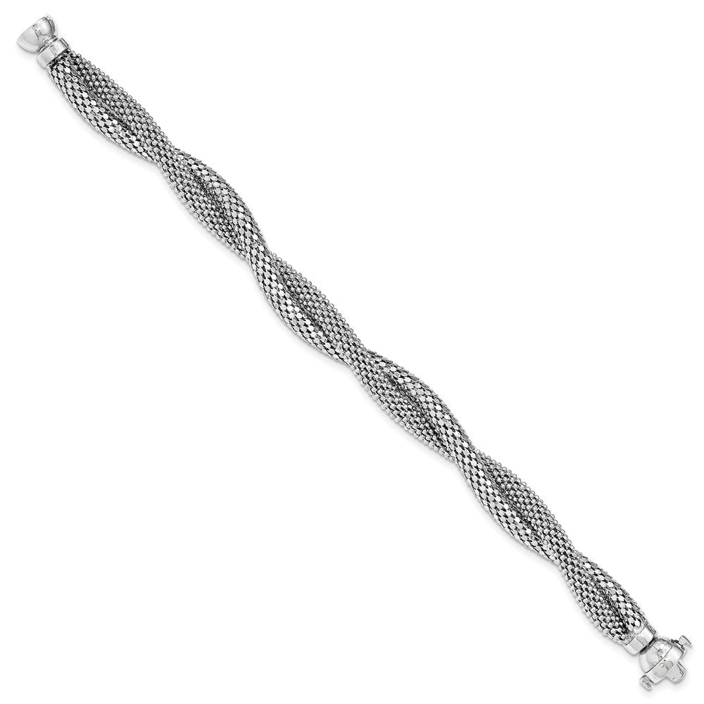 7.5 Zoll Sterlingsilber Gedreht Netz Armband