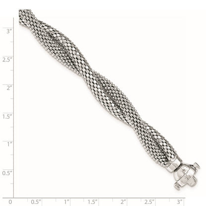 7.5 Zoll Sterlingsilber Gedreht Netz Armband