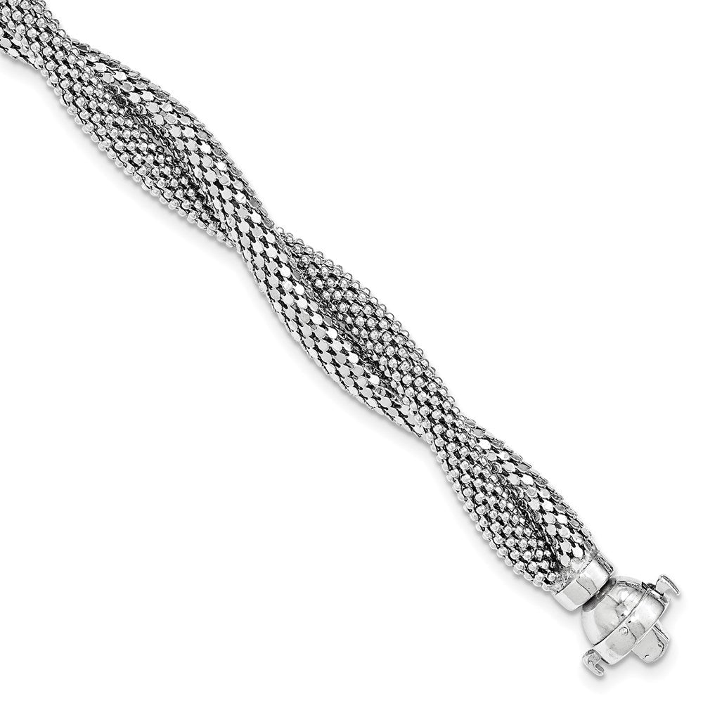 7.5 Zoll Sterlingsilber Gedreht Netz Armband