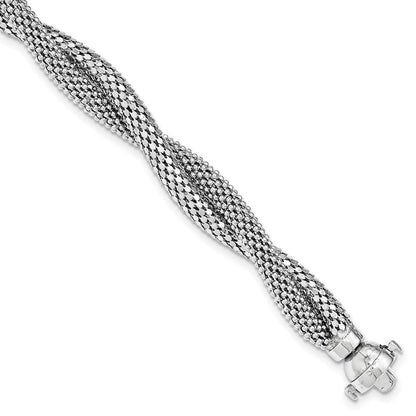 7.5 Zoll Sterlingsilber Gedreht Netz Armband