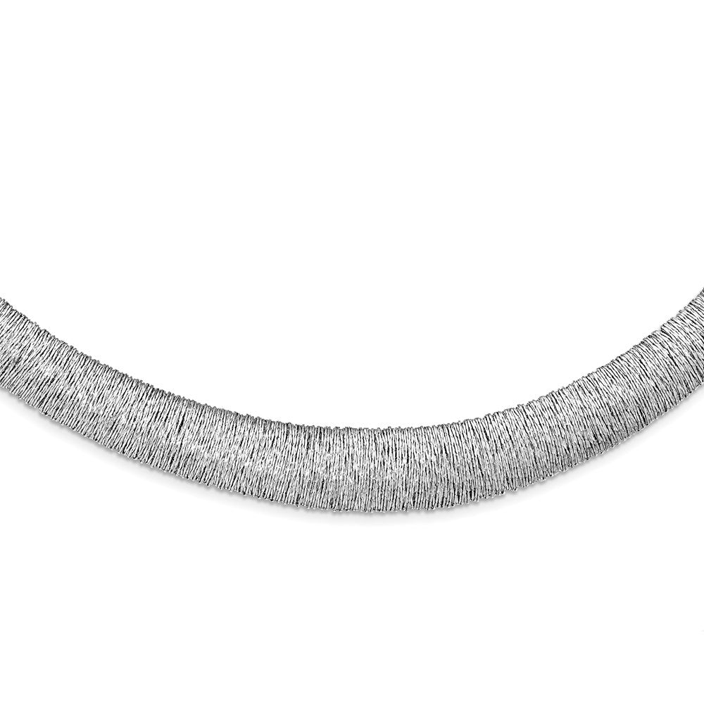 Sterlingsilber Rhodiniert Poliert Fantasie Gewölbt Halskette