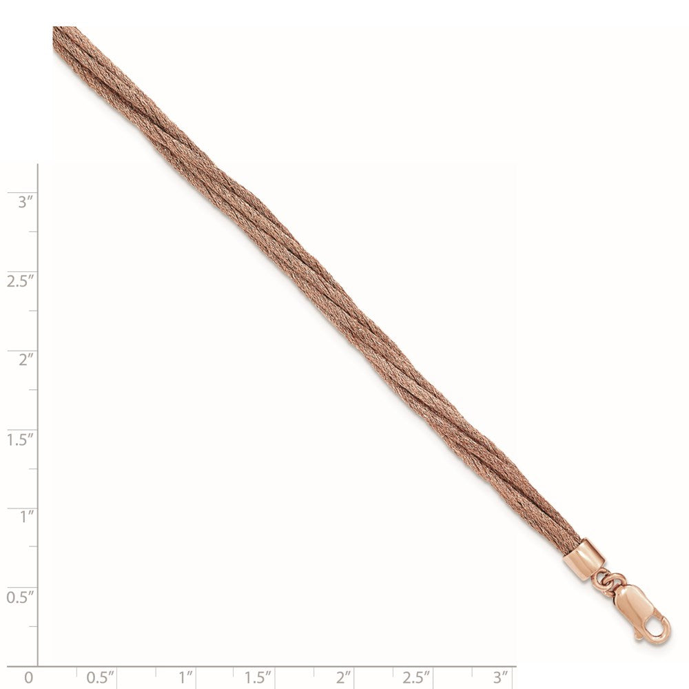 7.5 Zoll Sterlingsilber Roséfarben Draht Netz 6 Strang Armband