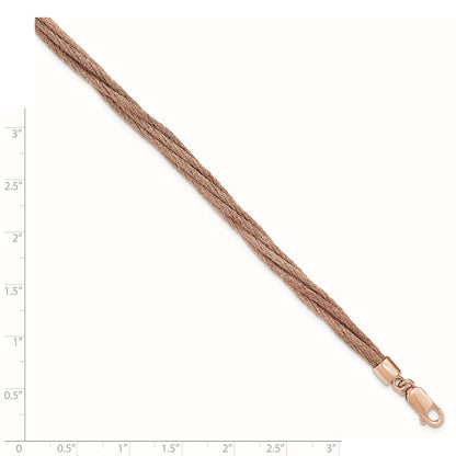7.5 Zoll Sterlingsilber Roséfarben Draht Netz 6 Strang Armband