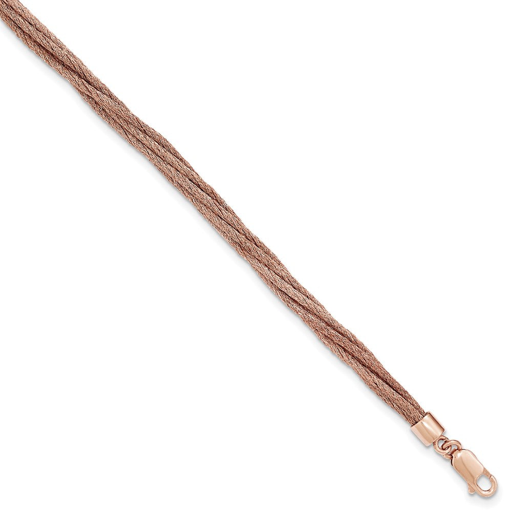 7.5 Zoll Sterlingsilber Roséfarben Draht Netz 6 Strang Armband
