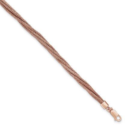7.5 Zoll Sterlingsilber Roséfarben Draht Netz 6 Strang Armband