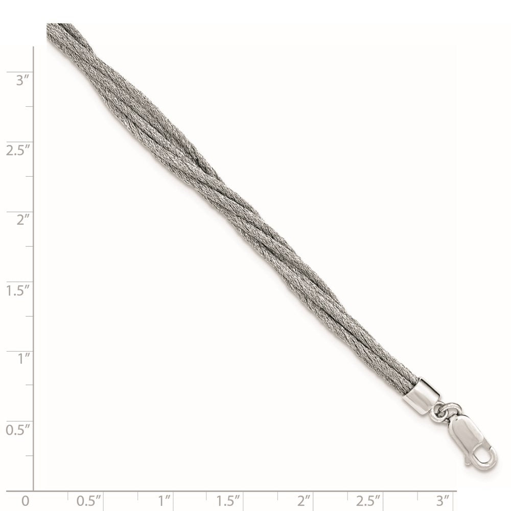 7.5 Zoll Sterlingsilber Draht Netz 6 Strang Armband