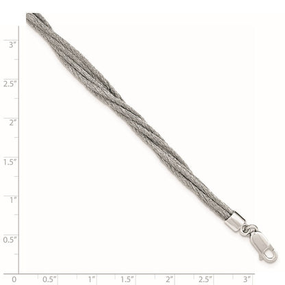7.5 Zoll Sterlingsilber Draht Netz 6 Strang Armband