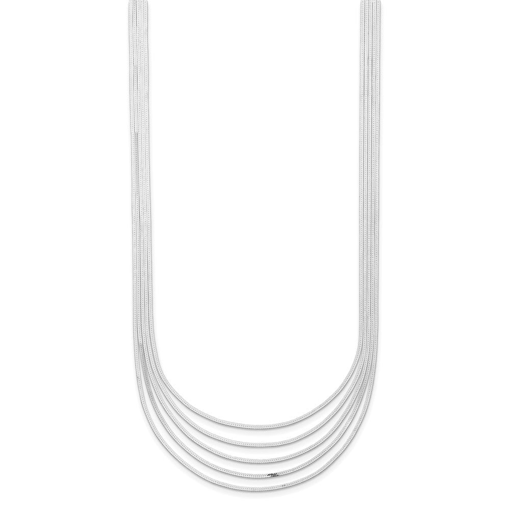 17 Zoll Sterlingsilber 5-strand Fischgrät Kette mit 2 Zoll Verlängerung Halskette