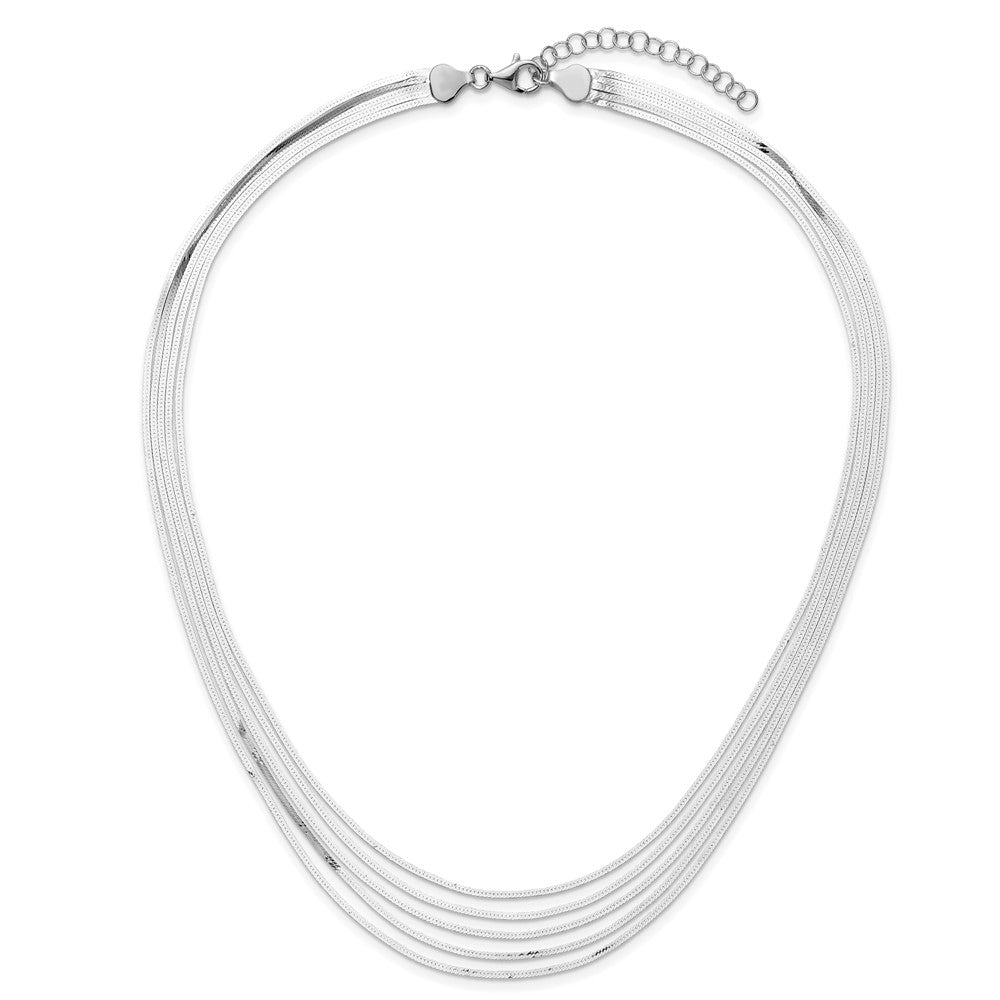 17 Zoll Sterlingsilber 5-strand Fischgrät Kette mit 2 Zoll Verlängerung Halskette