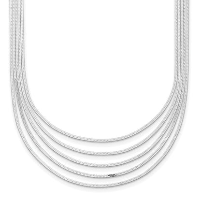 17 Zoll Sterlingsilber 5-strand Fischgrät Kette mit 2 Zoll Verlängerung Halskette