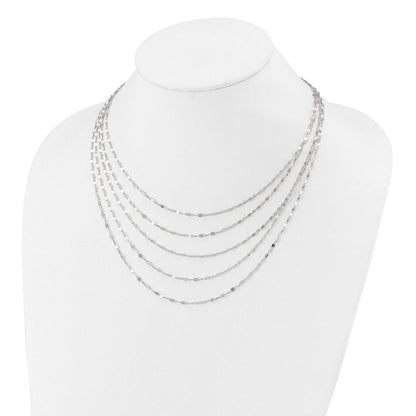 Sterlingsilber 5 Strang Fantasie Flach Glieder Halskette