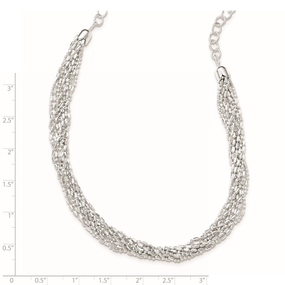 Sterlingsilber Gedreht Multi-strand Halskette