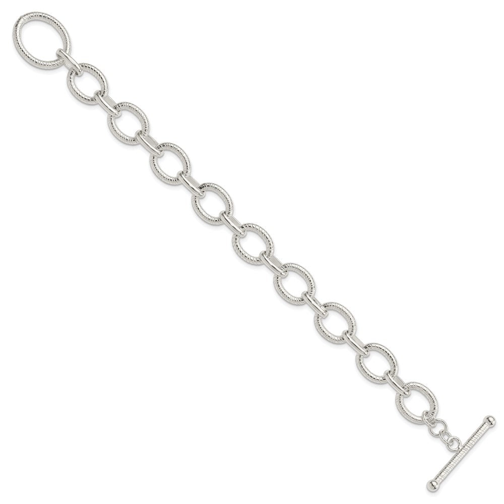 7.5 Zoll Sterlingsilber Poliert Fantasieglieder Armband