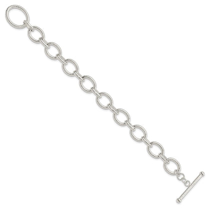 7.5 Zoll Sterlingsilber Poliert Fantasieglieder Armband