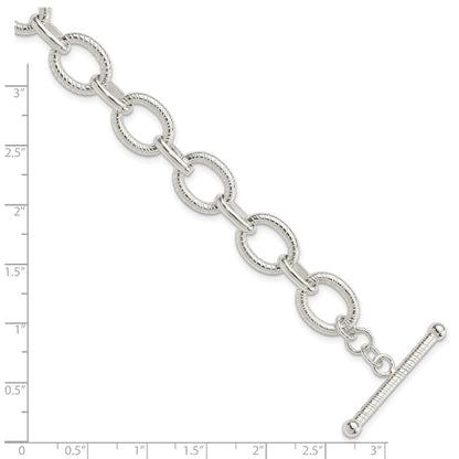 7.5 Zoll Sterlingsilber Poliert Fantasieglieder Armband