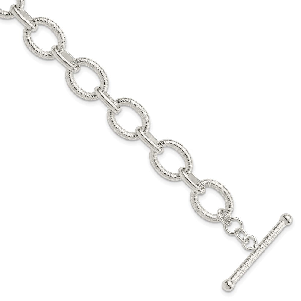 7.5 Zoll Sterlingsilber Poliert Fantasieglieder Armband