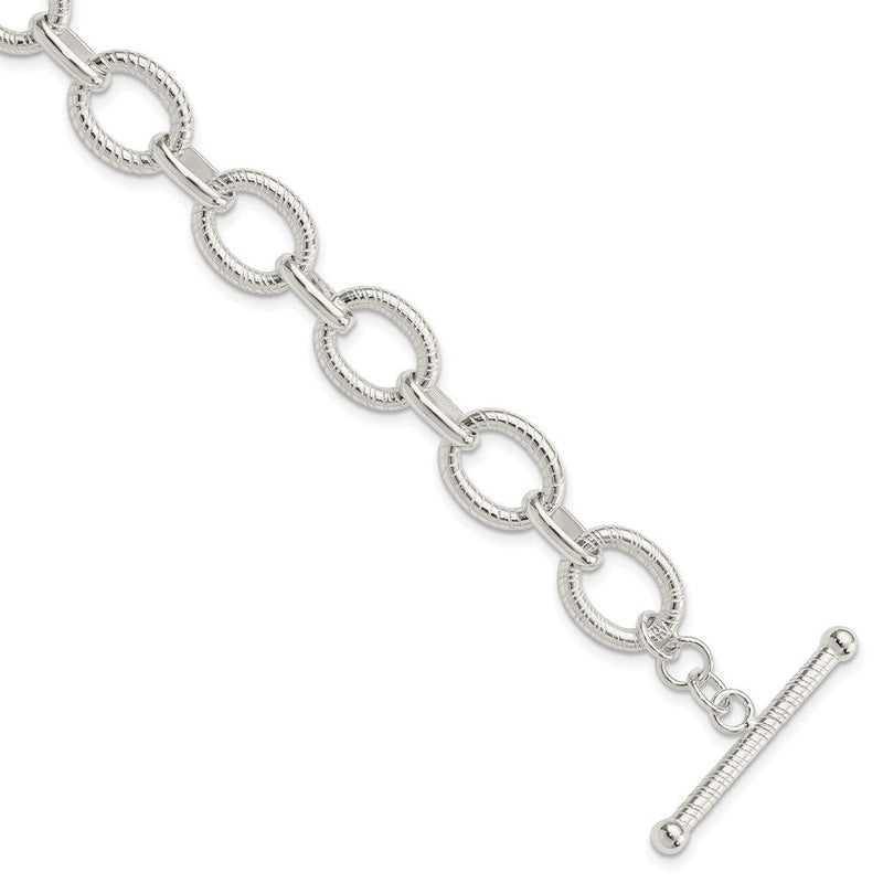 7.5 Zoll Sterlingsilber Poliert Fantasieglieder Armband