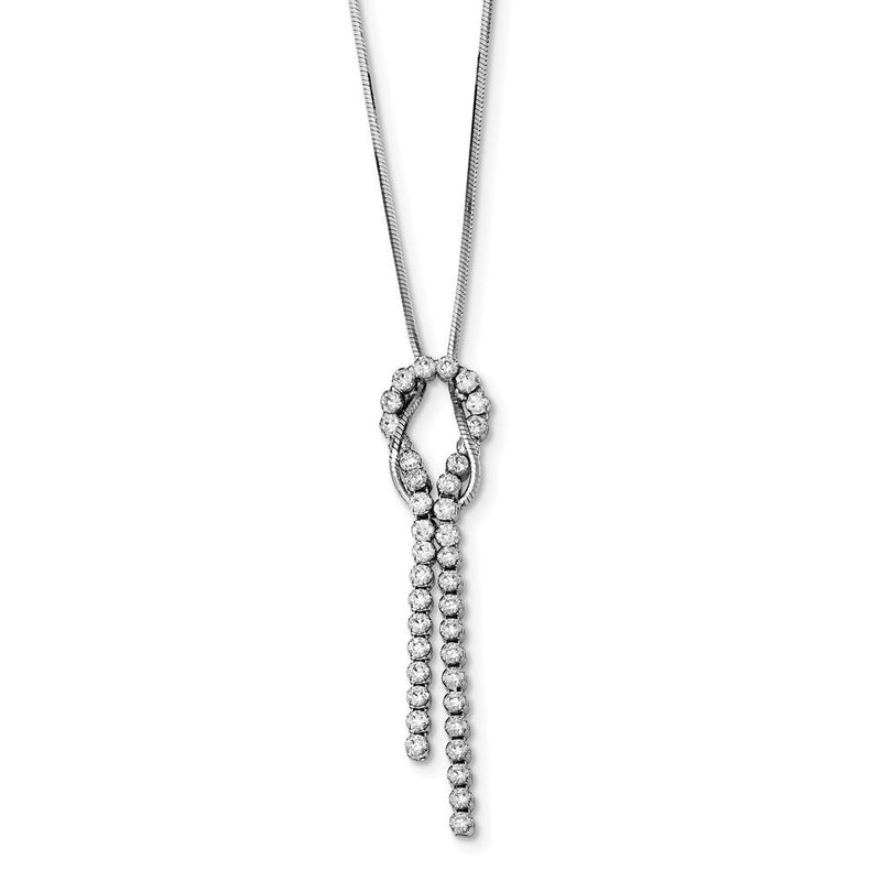 18 Zoll Sterlingsilber Rhodiniert Zirkonia Geknotet Schlange Halskette