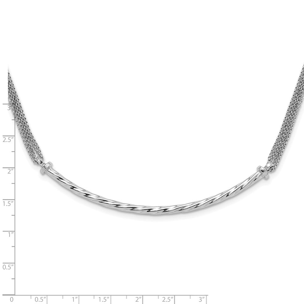 Sterlingsilber Poliert Multistrand Gedreht Stab Mit.5 Zoll Verlängerung Halskette