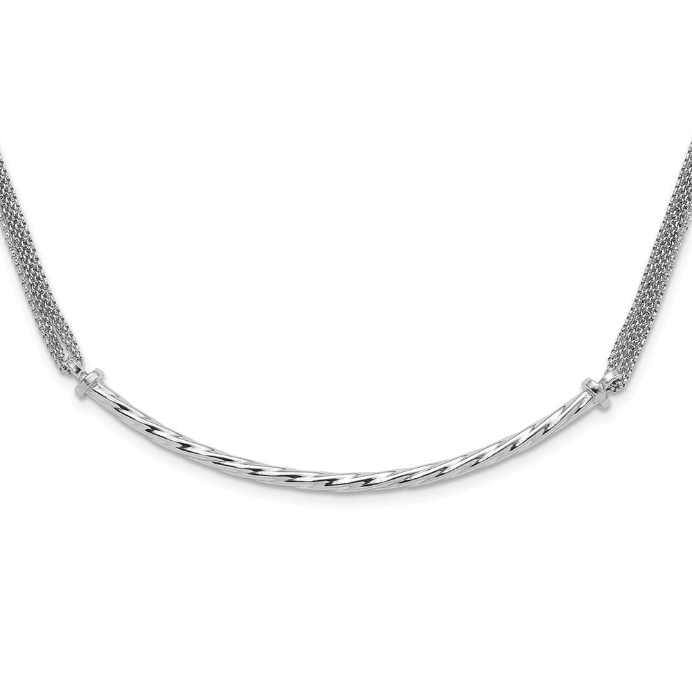 Sterlingsilber Poliert Multistrand Gedreht Stab Mit.5 Zoll Verlängerung Halskette