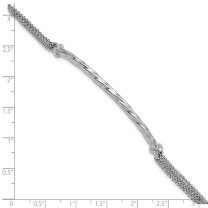 Sterlingsilber Poliert Gedreht Stab Multistrand mit Verlängerung. Gliederarmband
