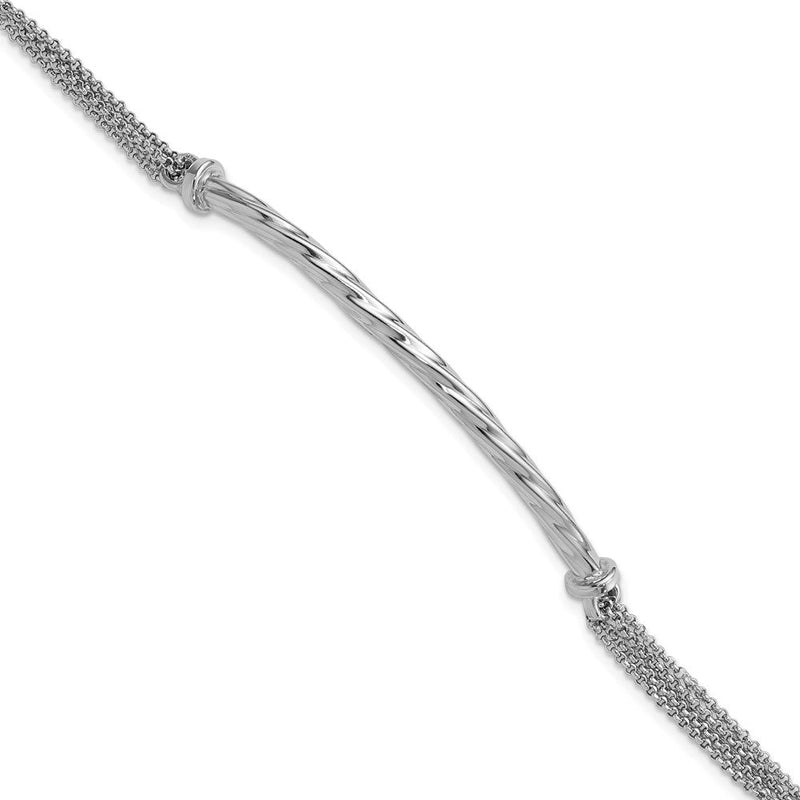 Sterlingsilber Poliert Gedreht Stab Multistrand mit Verlängerung. Gliederarmband